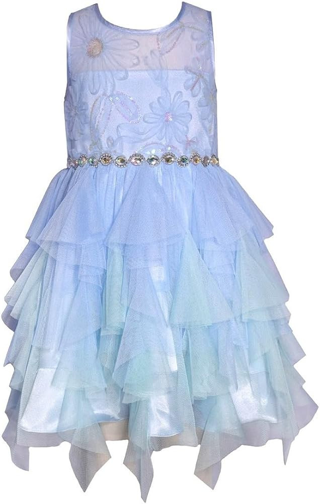 Bonnie Jean Girls 3M-16 Sequins Bodice Fairy Hem Mesh Dress | Amazon (US)