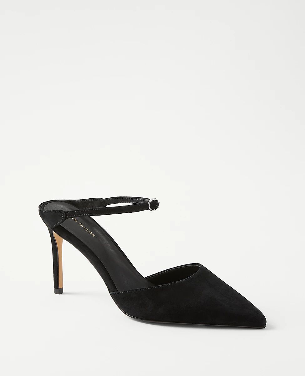 Suede Straight Heel Mule Pumps | Ann Taylor (US)