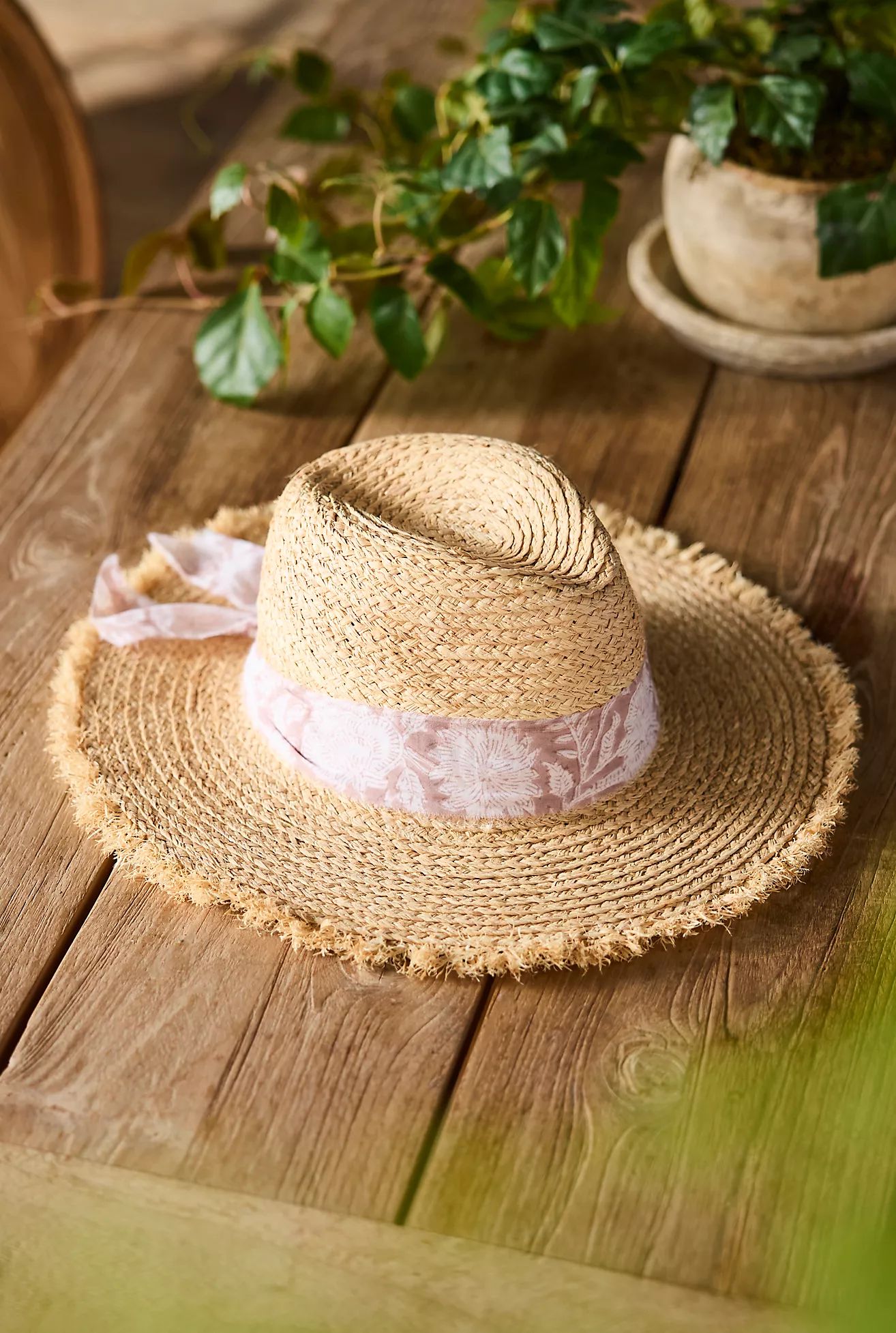 Seaside Floral Band Hat, Neutral | Anthropologie (US)