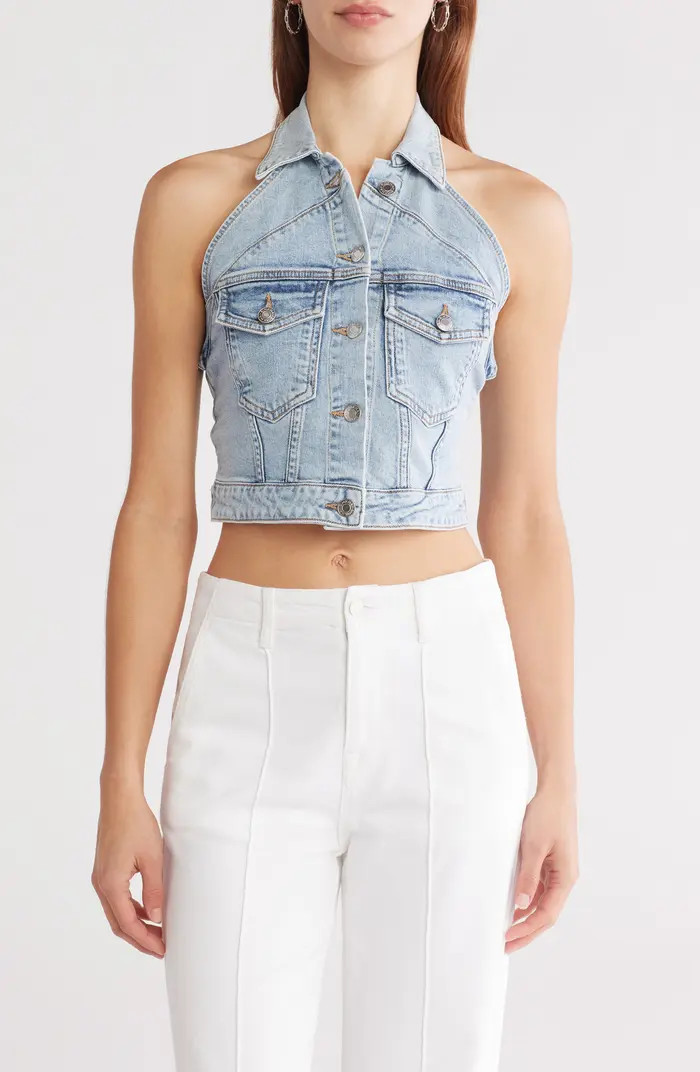 Simkhai Lincoln Denim Halter Top | Nordstromrack | Nordstrom Rack