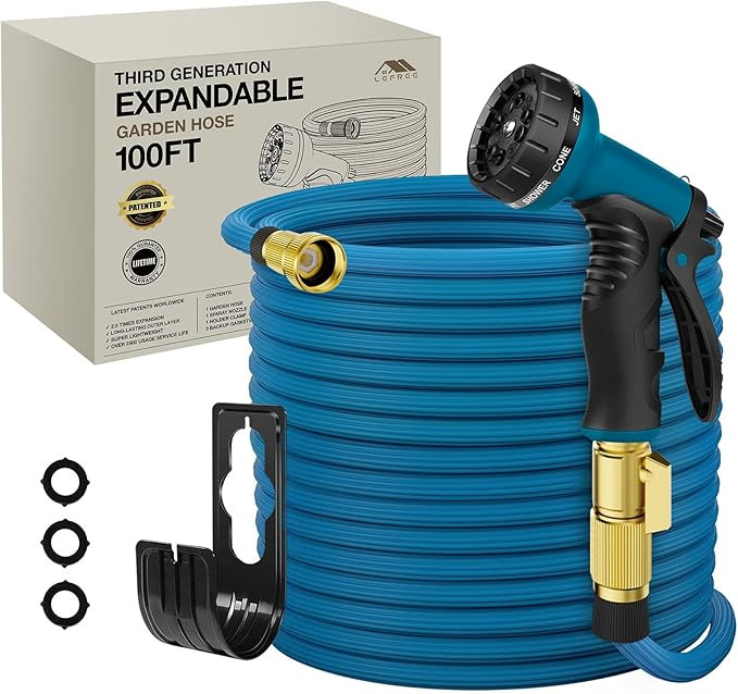 Lefree Garden Hose 100ft, Expandable Garden Hose Leak-Proof with 40 Layers of Innovative Nano Rub... | Amazon (US)