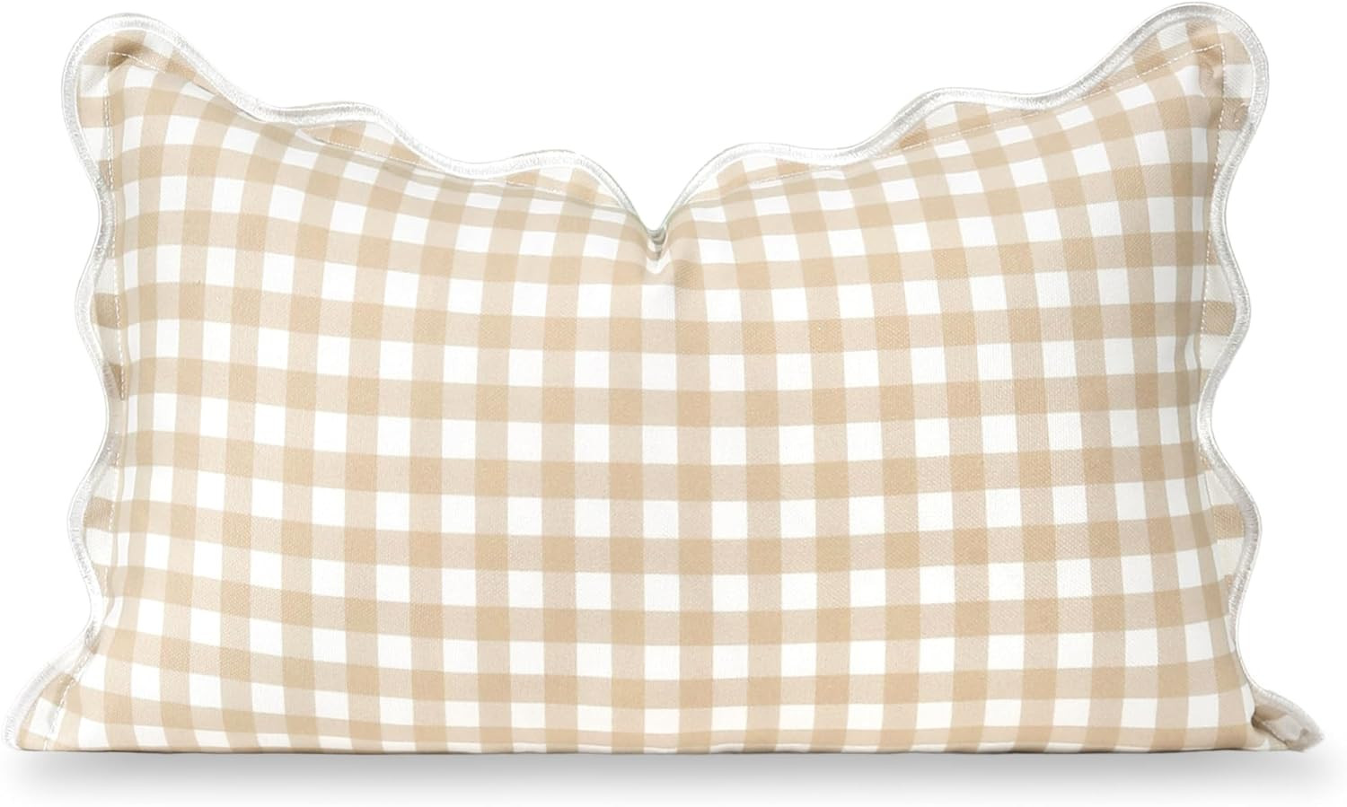 Hofdeco Premium Coastal Hampton Scalloped Patio Indoor Outdoor Lumbar Pillow Cover Only, 12"x20" ... | Amazon (US)
