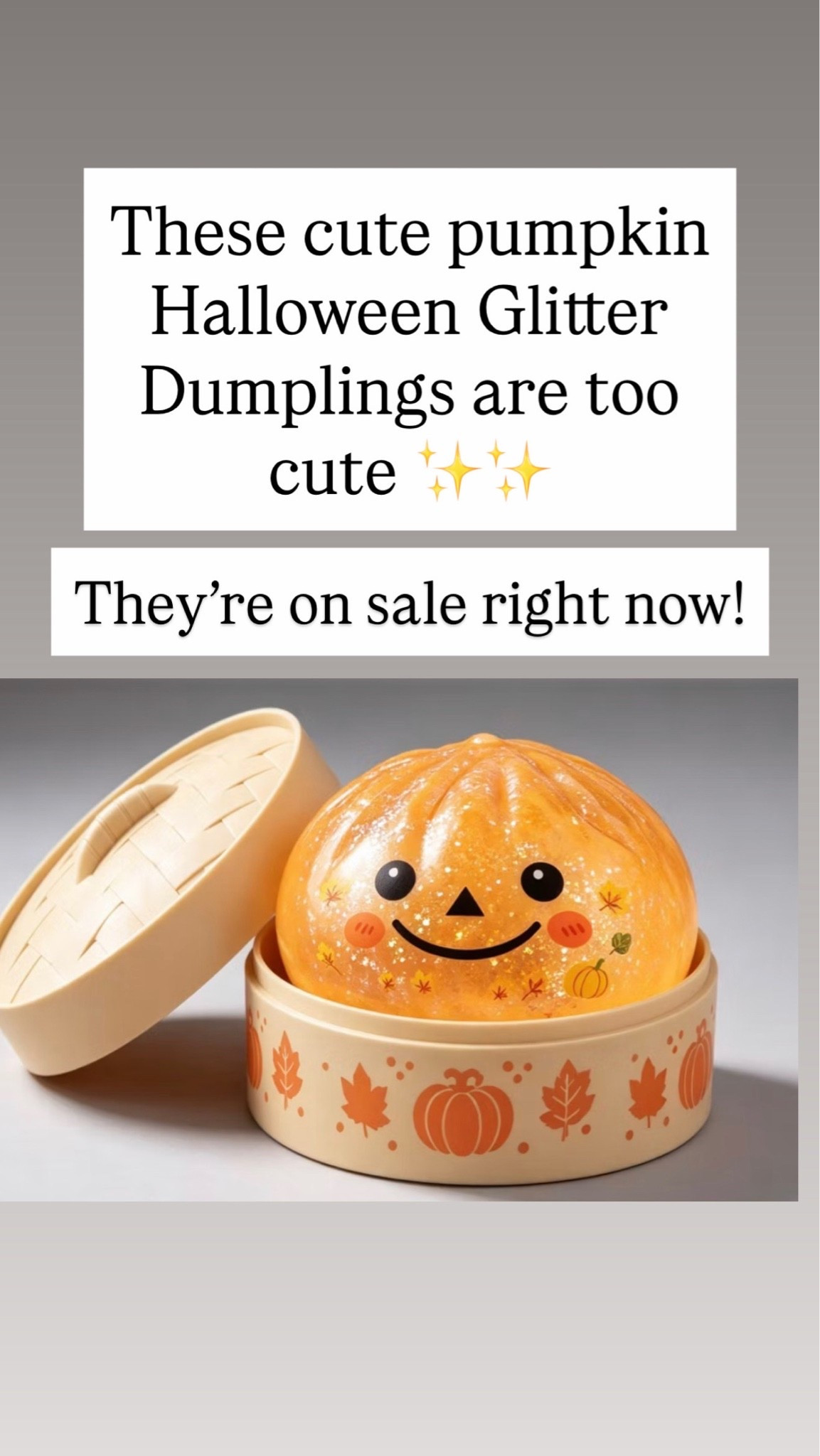 Halloween glitter dumpling squish toy for kids