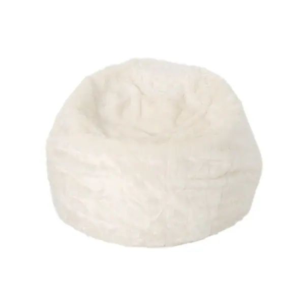 Lowery Modern Faux Fur Bean Bag Cover Replacement Cover by Christopher Knight Home - White | Bed Bath & Beyond