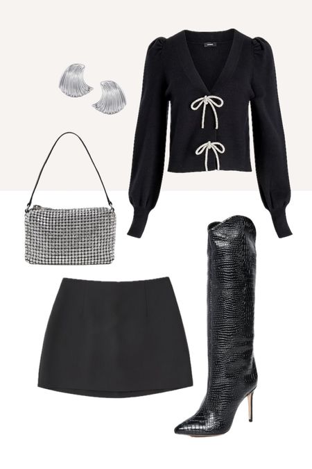 Holiday Party Outfit Inspo, all black look, going out outfit, girls night, knee high boots outfit, winter style 

#LTKHoliday #LTKparties #LTKstyletip