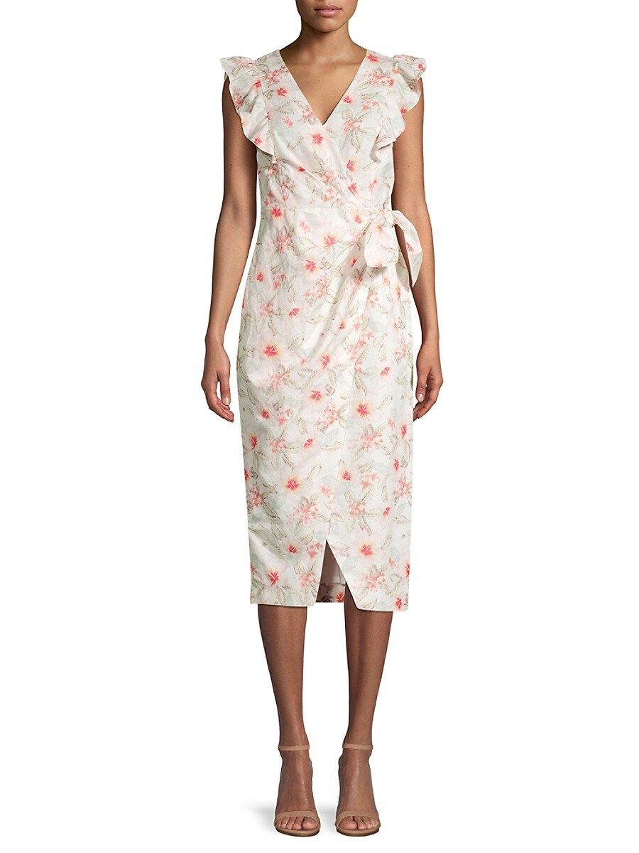 Rebecca Taylor Women's Kamea Floral Wrap Dress - Snow Combo - Size 12 | Saks Fifth Avenue OFF 5TH