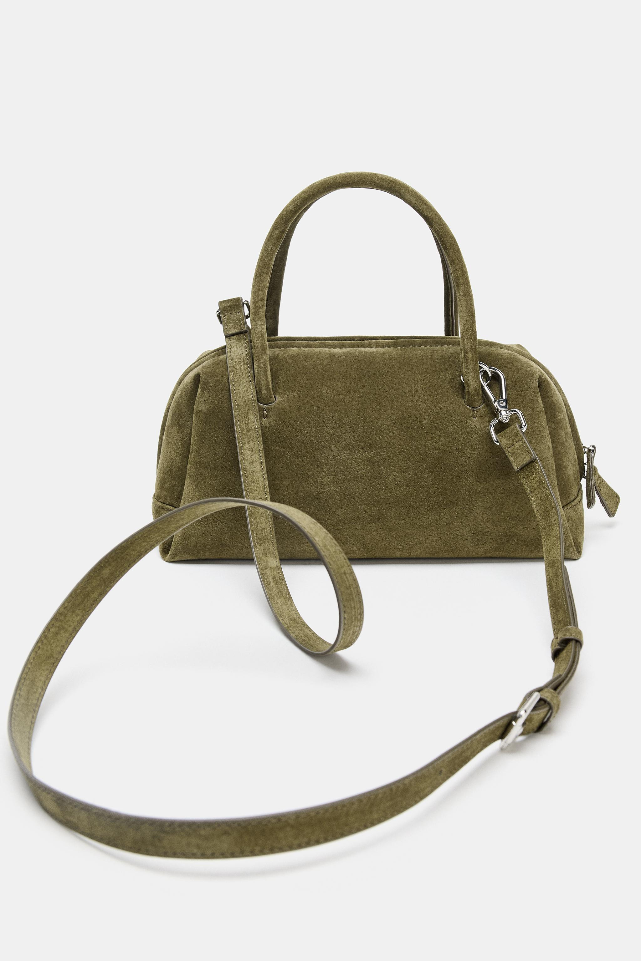 SPLIT LEATHER BOWLING BAG$ 149.00 Khaki Green Ecru ChocolateKhaki Green | 6552/610/032Add to cart... | Zara US