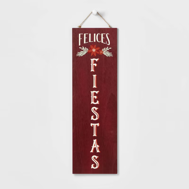 Reversible 'Felices Fiestas' to 'Feliz Navidad' Wood Hanging Sign - Wondershop™ | Target