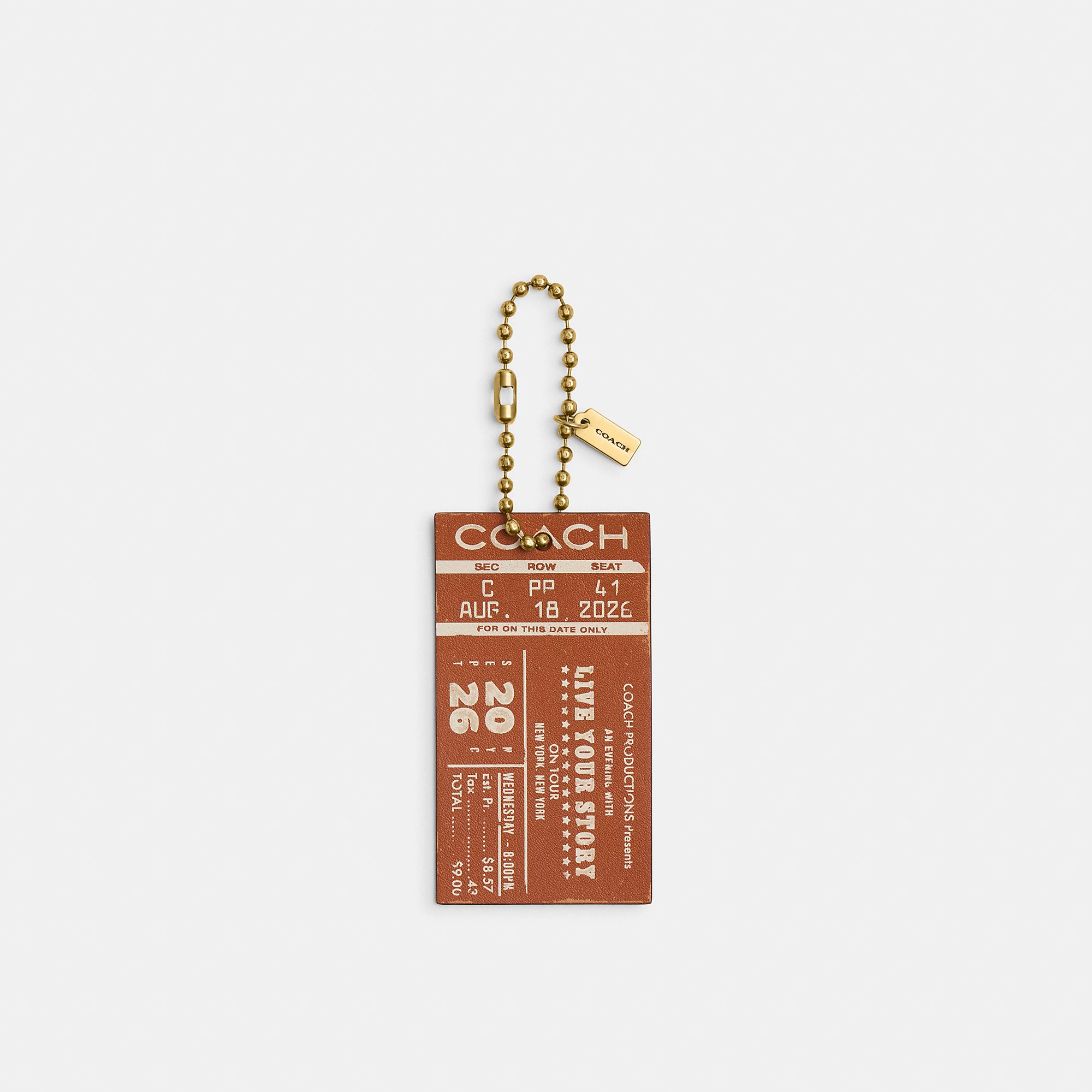 Coach Tabby In Chains Concert Ticket Bag Charm - Women's - Brass/burnished Amber | Coach (US)