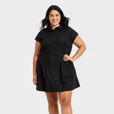 Women's Corset Mini A-Line Dress - New Day™ Black 4X | Target