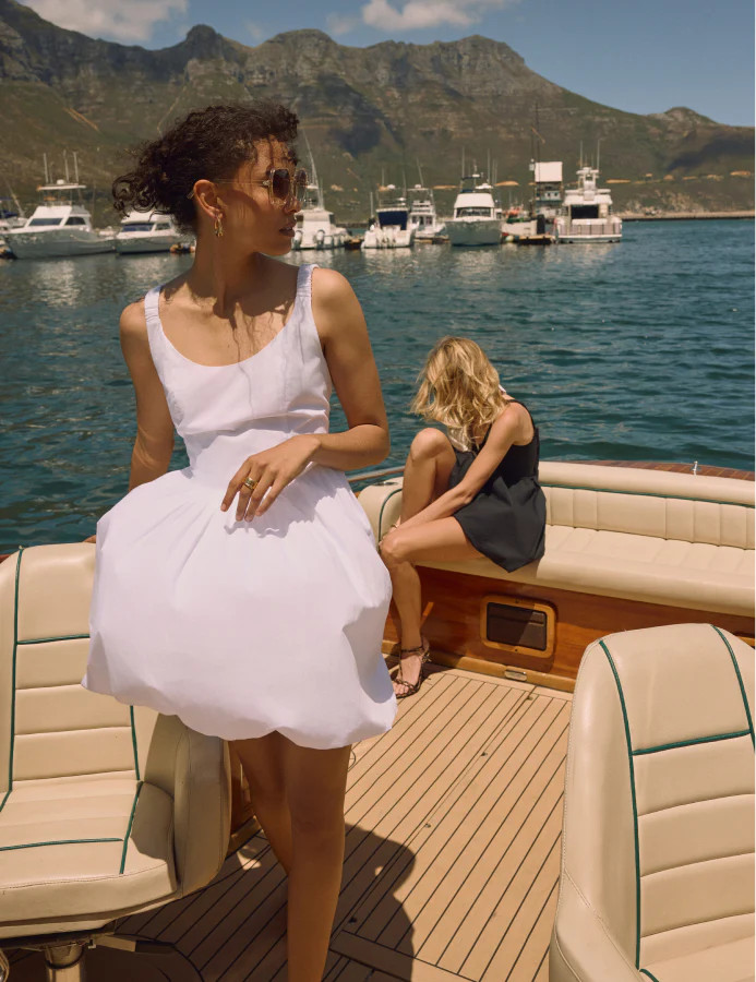 White Loie Bubble Hem Mini Dress | Nobody's Child