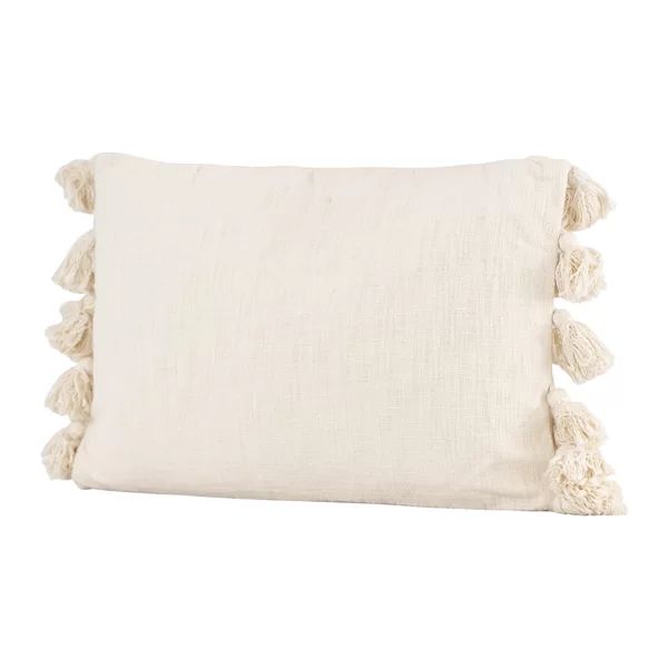 Jakob Woven Slub with Plush Tassels Cotton Pillow Cover & Insert | Wayfair North America