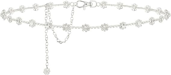 Rhinestone Diamond Flower Waist Belt Decorative Rhinestone Dress Belt | Amazon (US)
