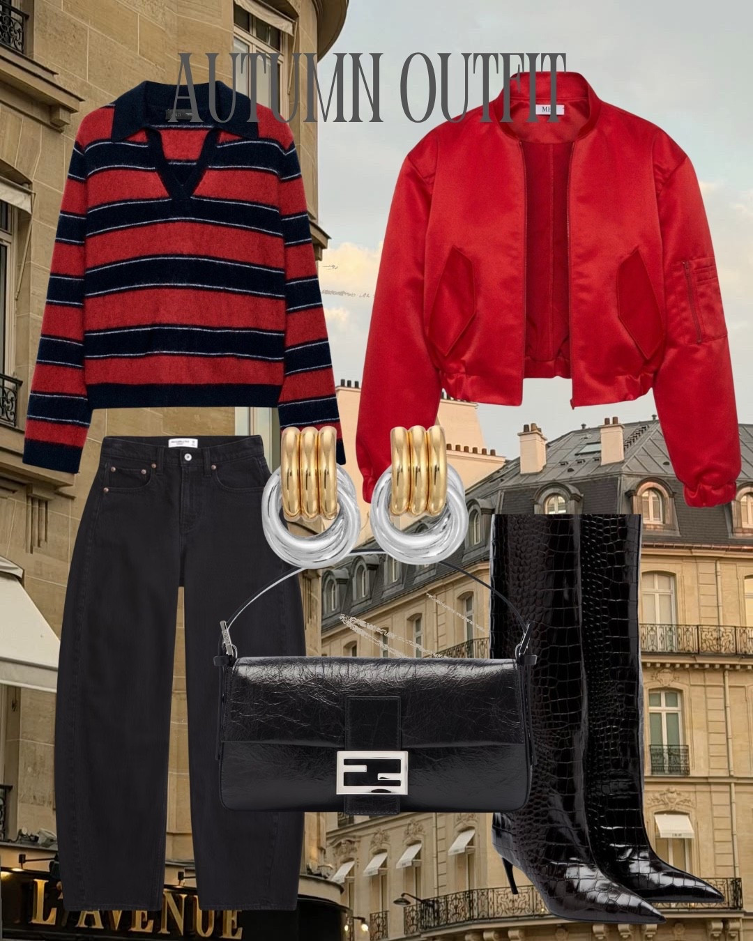 Red Bomber, croc boots, balloon jeans, fendi baguette, heaven mayhem earrings

#LTKautumn #LTKFashionMonth #LTKuk