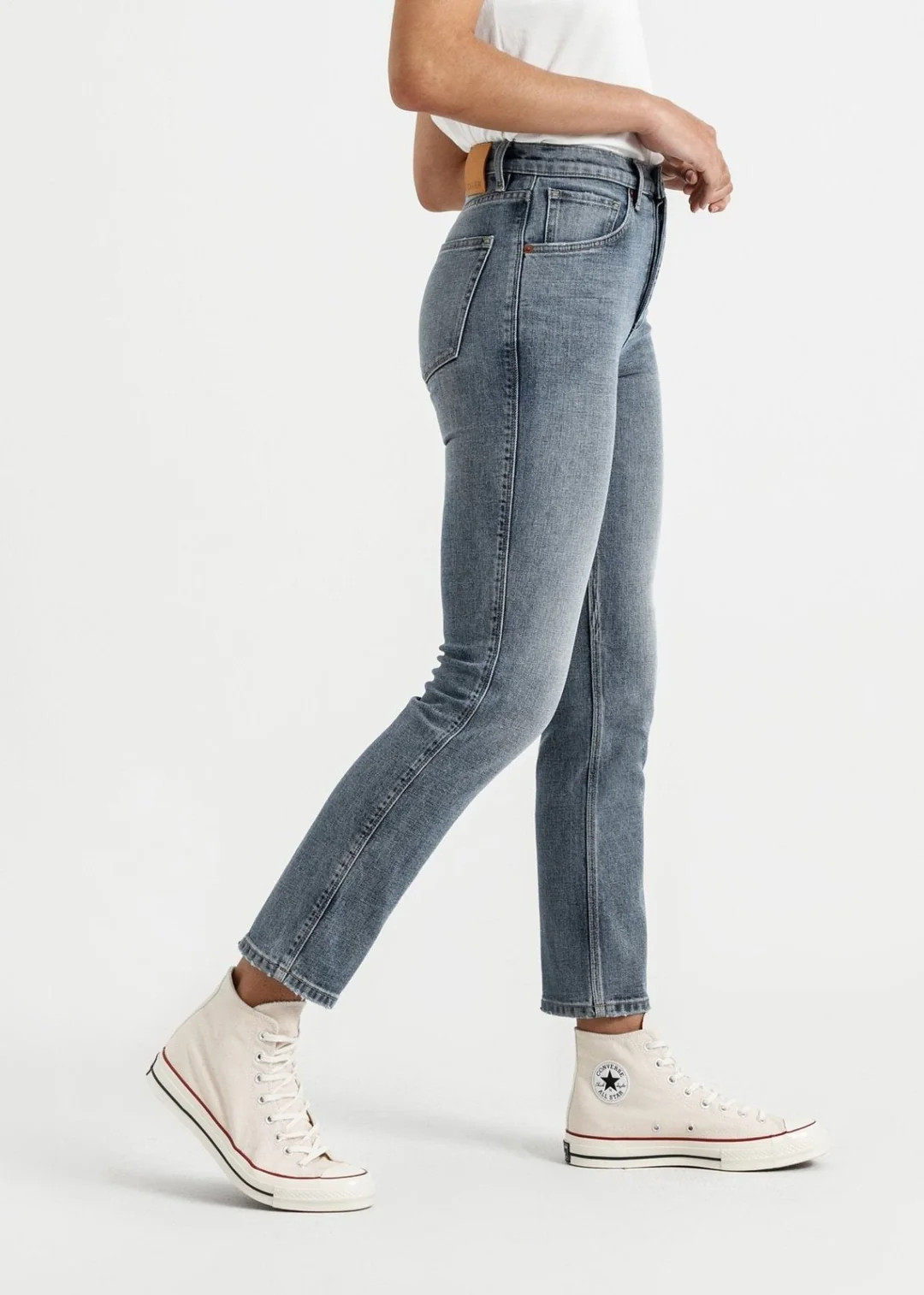 Midweight Denim High Rise Straight (Button Fly) | DUER