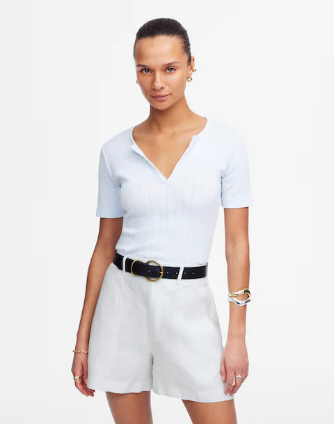 Pintucked Shorts in 100% Linen | Madewell | Madewell