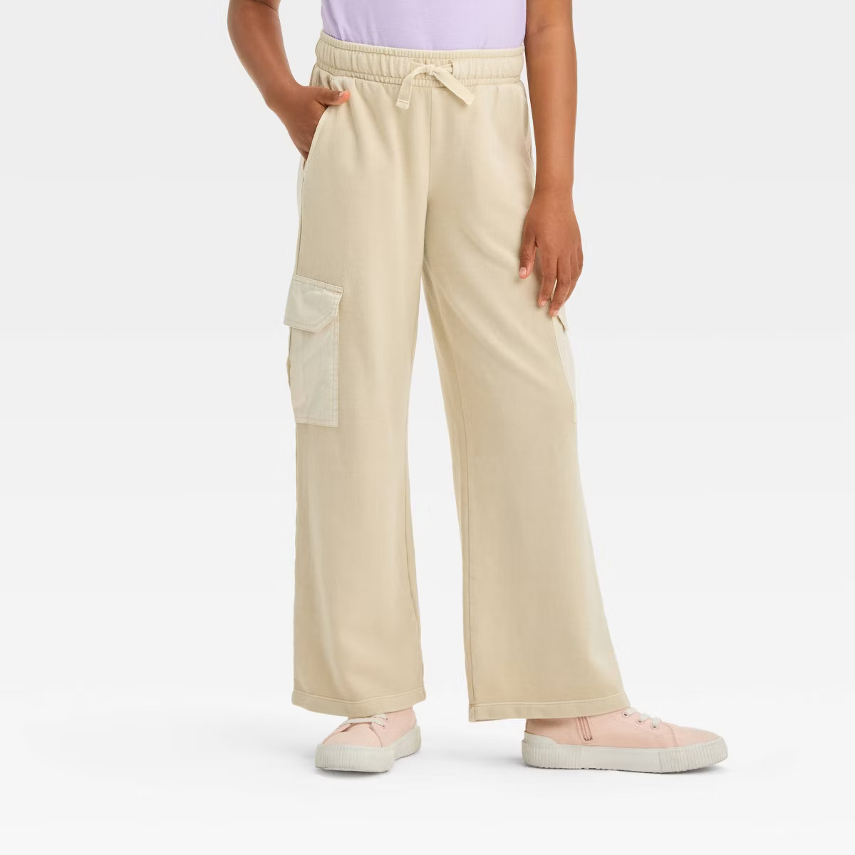 Girls' French Terry Wide Leg Cargo Pants - Cat & Jack™ | Target