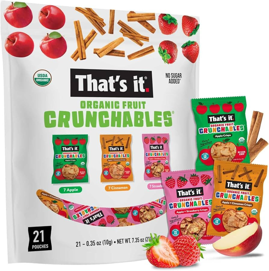 That’s it. Organic Fruit Crunchables Variety (21-Pack) – 100% Plant-Based Fruit Snacks, Non-G... | Amazon (US)