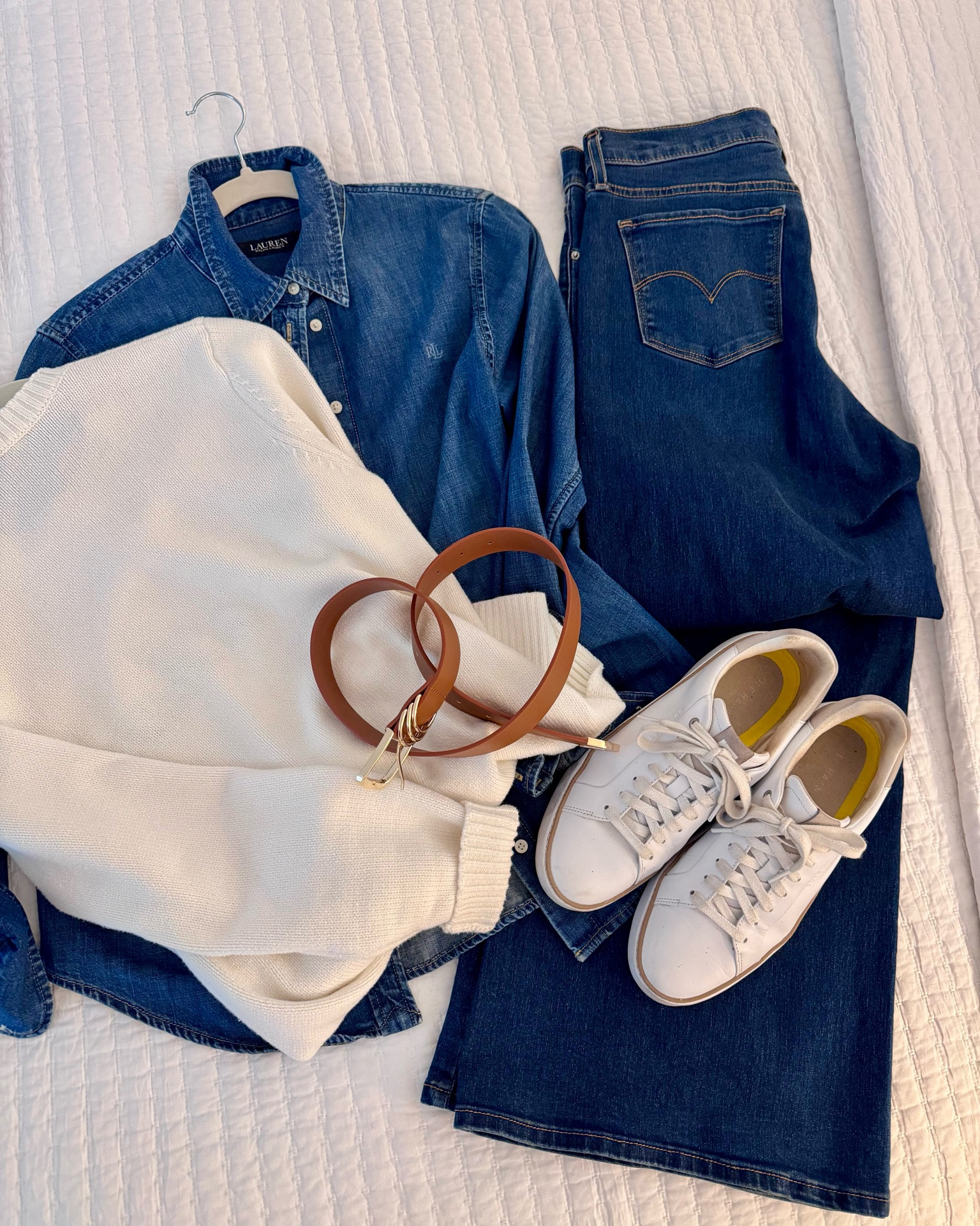 WHEN THE TEMPERATURE DROPS
Denim + cable knit + wide-leg jeans.
Cape layers doing exactly what they should.

At 56 and 6'1", I've become much less interested in packing more and much more interested in packing pieces that can do more. For a recent fall weekend on the Cape, that meant comfortable layers, denim, cashmere, a few great sweaters and jackets, and shoes I could actually spend the day walking in.

I've been coming to Cape Cod for most of my life, so this is very much how I really dress when I'm here: casual enough for coffee and a walk by the water, layered for changing coastal temperatures, but still pulled together enough to head out for lunch or dinner.
And I'm trying something a little different here. I'd love to start sharing more of my travels through the lens of personal style—what I pack, what I actually wear, the places we go, and a few of the things that make traveling easier.

Save this one if you have a fall weekend trip coming up, send it to your favorite travel partner, and tell me in the comments: Are you a carry-on-only packer or a “but what if I need it?” packer?

#CapeCodStyle #TravelOutfits #StyleOver50

#LTKootd #LTKOver40 #LTKTall