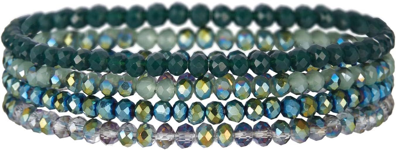 Noessla Beaded Boho Stretch Bracelet Colorful Stackable Crystal Beads Bracelets Trendy Costume Je... | Amazon (US)