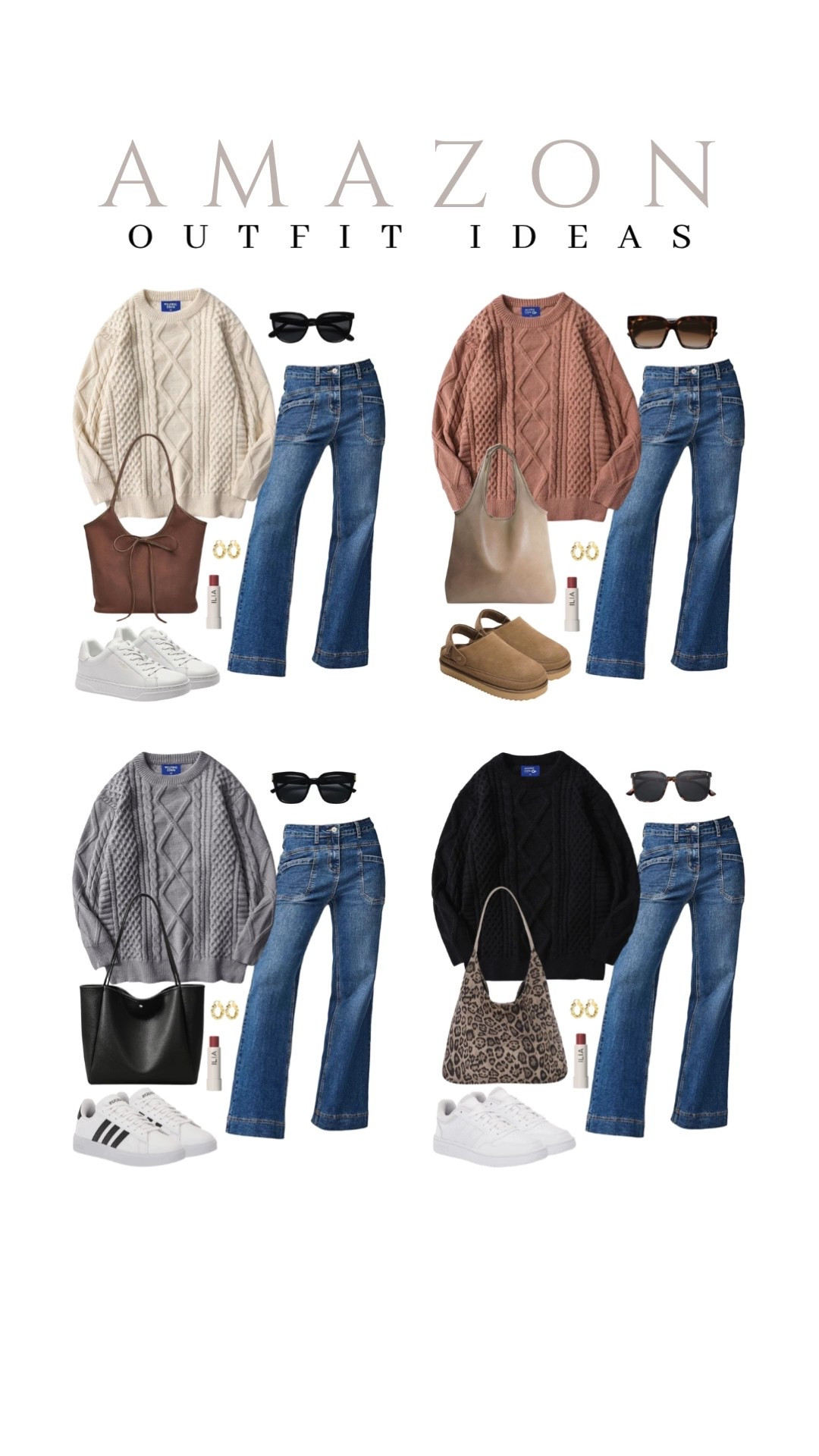 Cute and affordable outfit ideas with your favorite sweater and jeans!
leopard tote bag, adidas white sneakers, ilia lip balm,  ways to style, casual outfit inspo, capsule wardrobe, favorite finds, top picks, mom outfit, everyday style, trendy look, transitional look, viral style, affordable look, amazon favorites, fall fashion, fall style

#LTKStyleTip #LTKU #LTKSeasonal