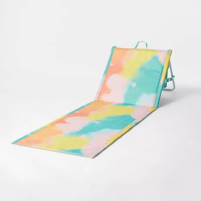 Folding Portable Beach Lounger - Blue Tie Dye - Sun Squad™ | Target