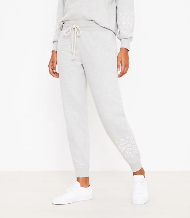 Petite Lou & Grey Fair Isle Fluffy Fleece Sweatpants | LOFT