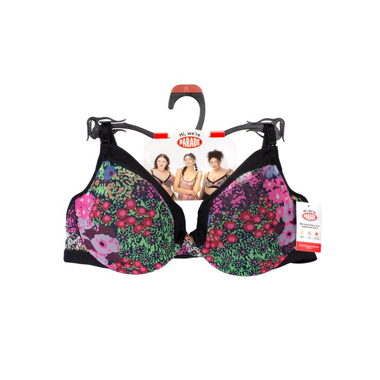 Parade Mesh Floral Print Underwire Demi Bra, Sizes XS to 3XL | Walmart (US)