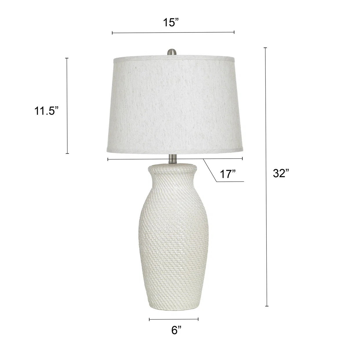 Ceramic Table Lamp - Novac Cream - Cream Shade | Wayfair North America