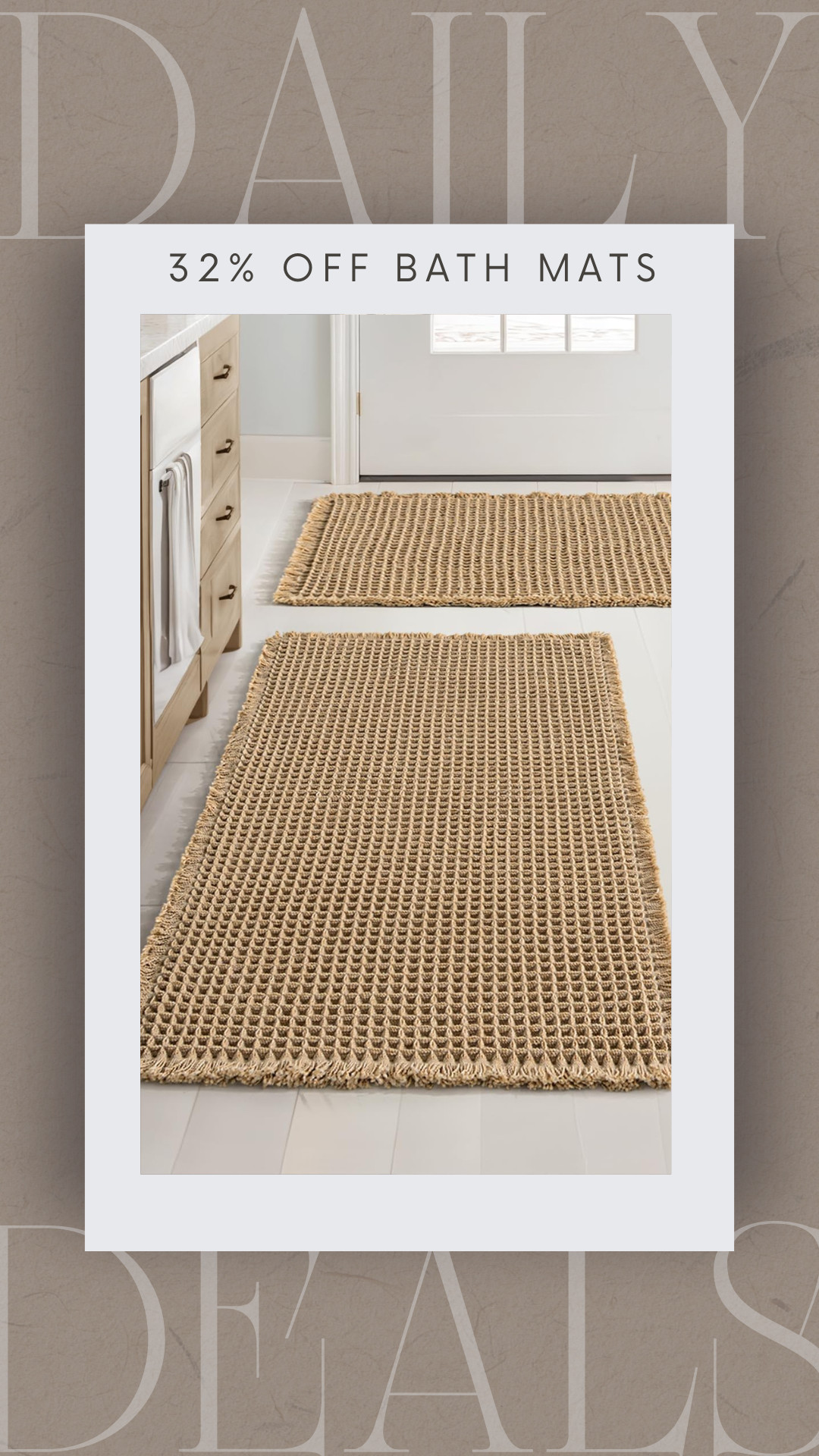Hotel-style bathrooms start with the details 🛁 these waffle bath mats are 32% off and feel so luxe underfoot. Perfect for a clean, spa-inspired bathroom refresh.

waffle bath mat, bathroom decor, spa bathroom, amazon bathroom finds

#BathroomRefresh #AmazonHomeFinds #SpaBathroom #HomeEssentials #AmazonDailyDeals #LTKHome 

 