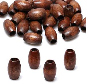 20 Pieces Large Oval Wood Beads 30 x 20mm Brown Wooden Beads Large Hole for Crafts Tan Dyed Wood ... | Amazon (CA)