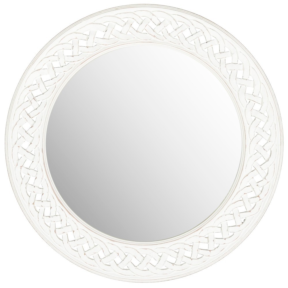 Round Braided Chain Decorative Wall Mirror White - Safavieh | Target