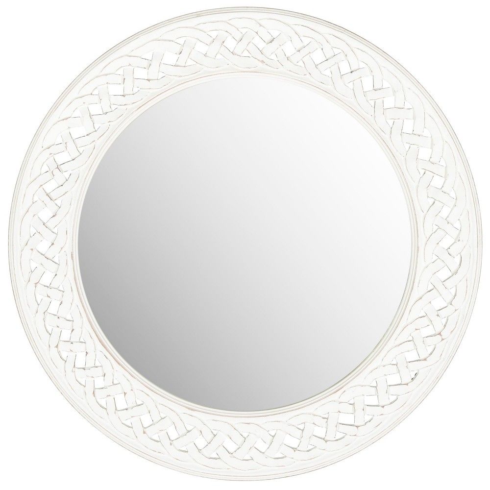 Round Braided Chain Decorative Wall Mirror White - Safavieh | Target