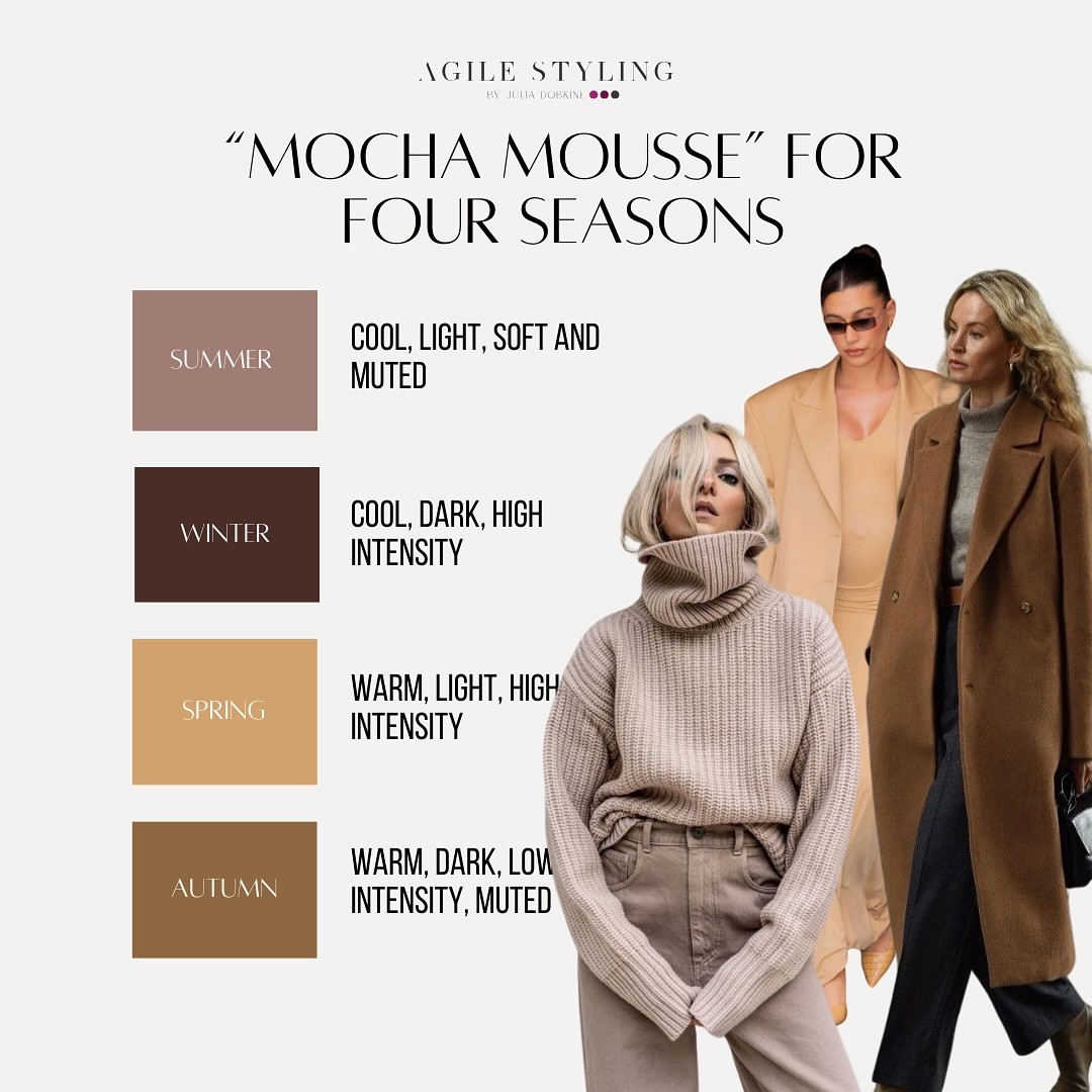 🫦 PANTONE’s Mocha Mousse for FOUR SEASONS

Excited about one of the trendiest colors for 2025, Mocha Mousse? It’s elegant, versatile, and works differently for every season. But the key to making it truly work for you lies in choosing the RIGHT shade that aligns with your color palette.

🎨 Swipe through to find YOUR perfect Mocha Mousse and learn how to style it for your season!

Which season’s version is your favorite? Let me know below 👇

❤️ Shop MOCHA MOUSSE bags on my LTK store with the link in bio

#MochaMousse #Pantone2025 #ColorAnalysis #FourSeasons #SeasonalColors #StyleTips #WardrobeUpdate #Fashion2025 #ColorMatching #SeasonalStyle #PersonalStyle #ColorPalette #TrendAlert #StyleGuide #AgileStyling