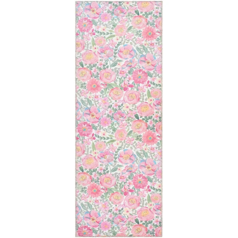My Texas House Delaney Floral Indoor Washable Runner Rug | Walmart (US)
