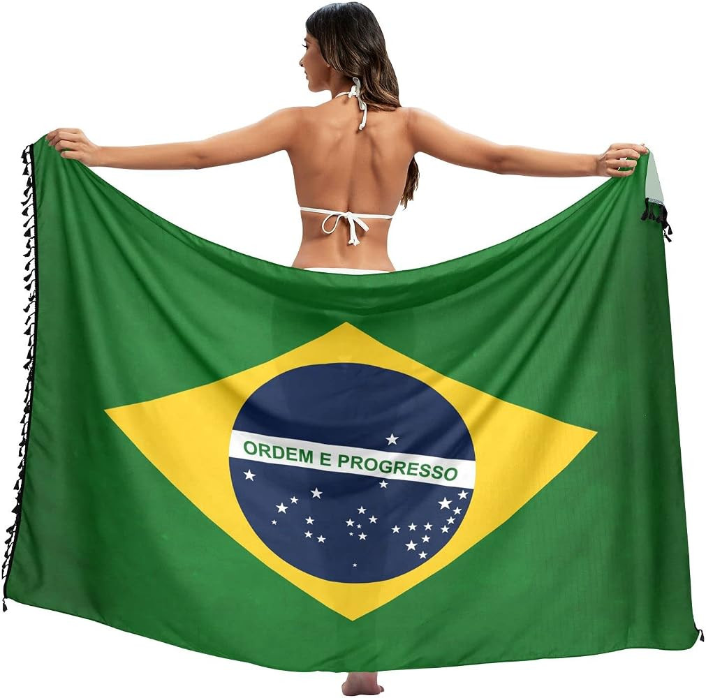 Womens Sarong Beach Wrap Clip Swimsuit Cover Ups Sheer Bikini Skirt with Tassels | Amazon (US)