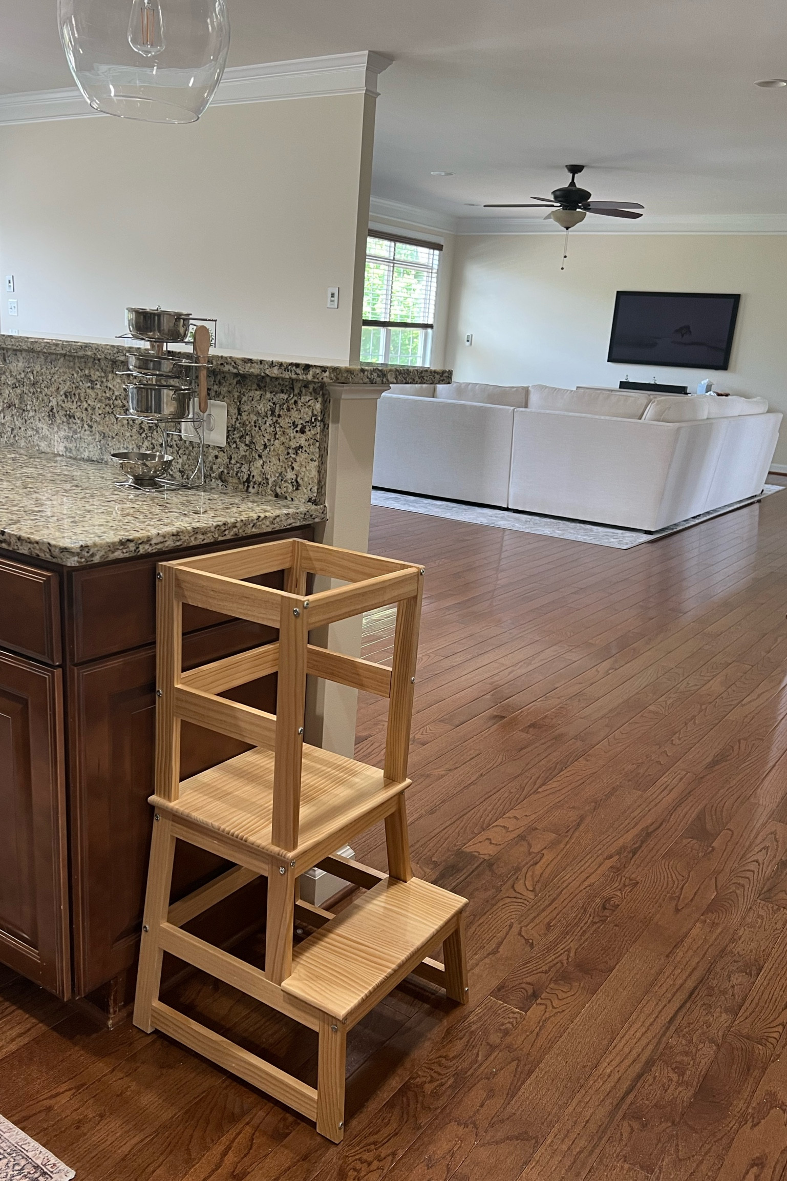 Kid counter stool for kitchen, toddler, shade new natural from Amazon 