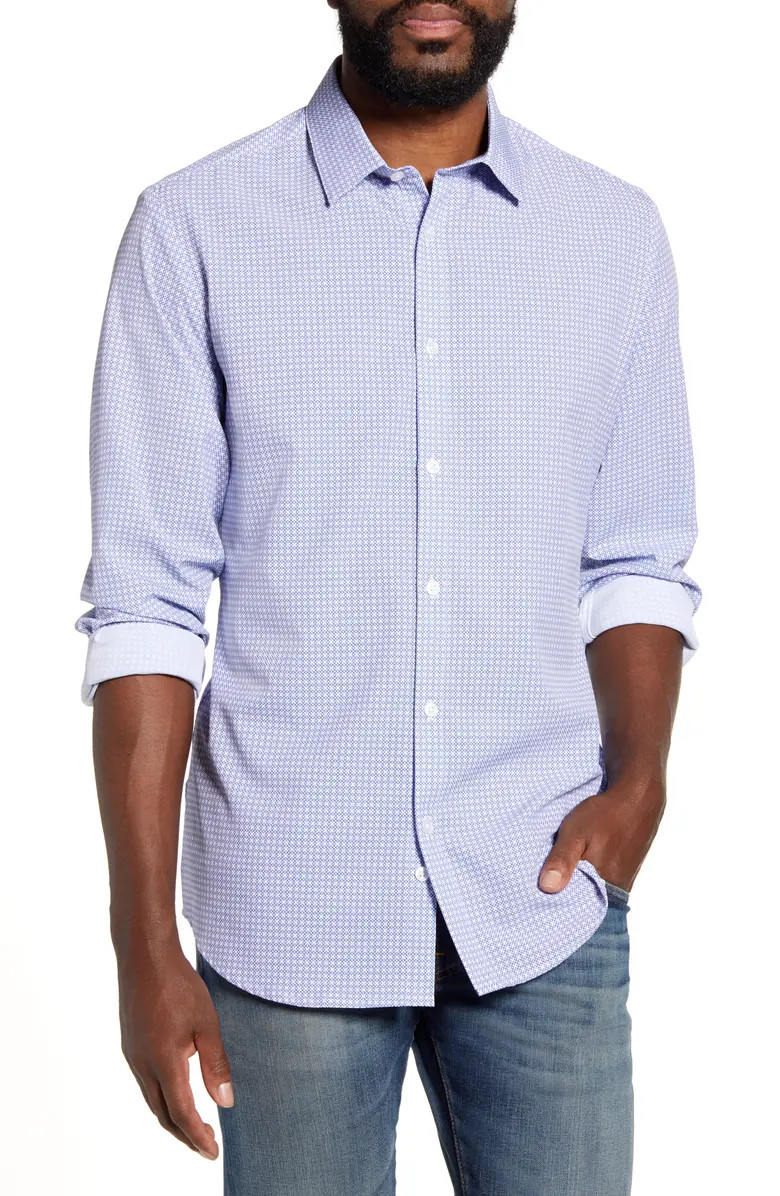 Mizzen + Main Leeward Trim Fit Button-Up Performance Shirt | Nordstrom