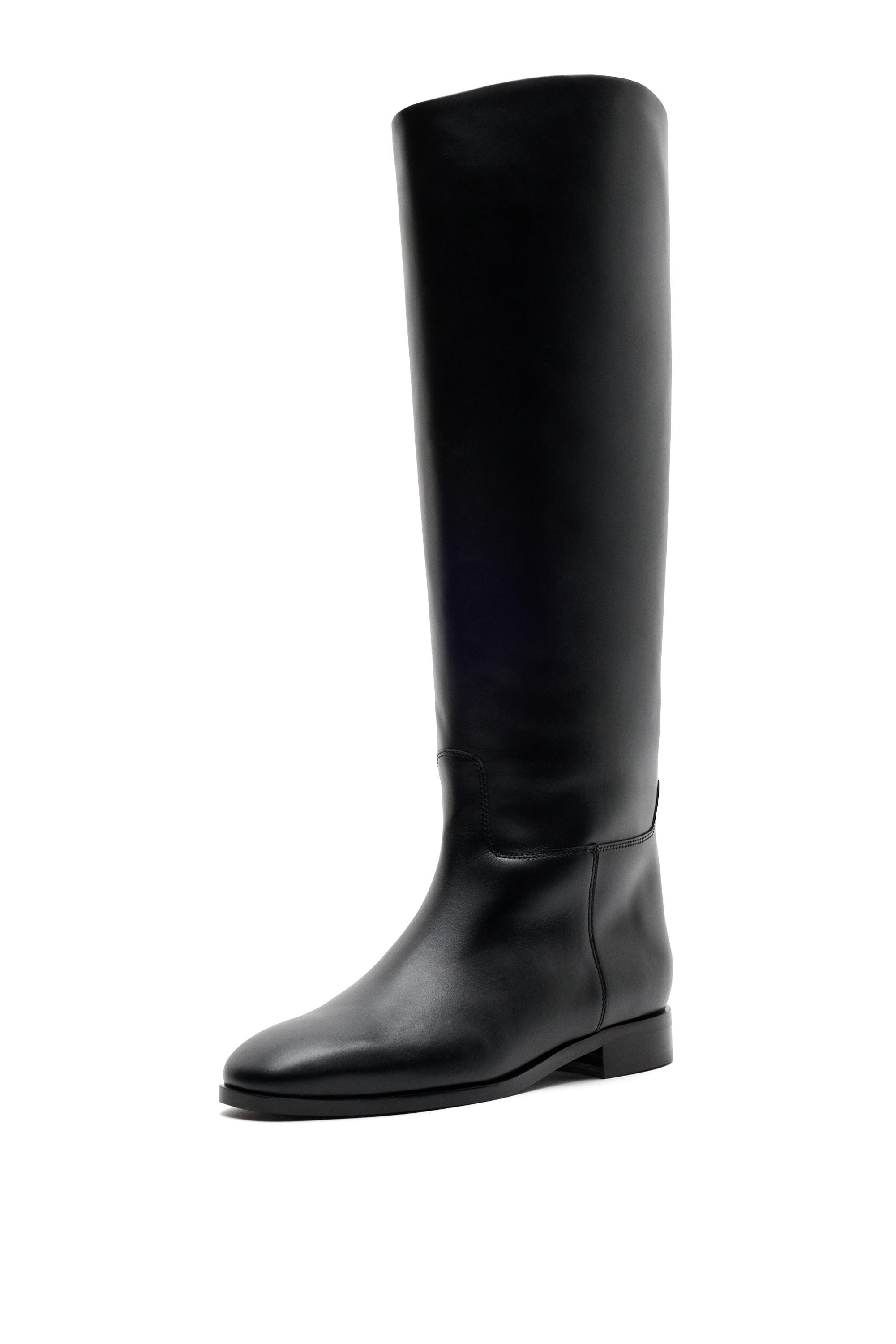 Knee-high leather boots - Made in Spain - BLACK | Massimo Dutti UK
