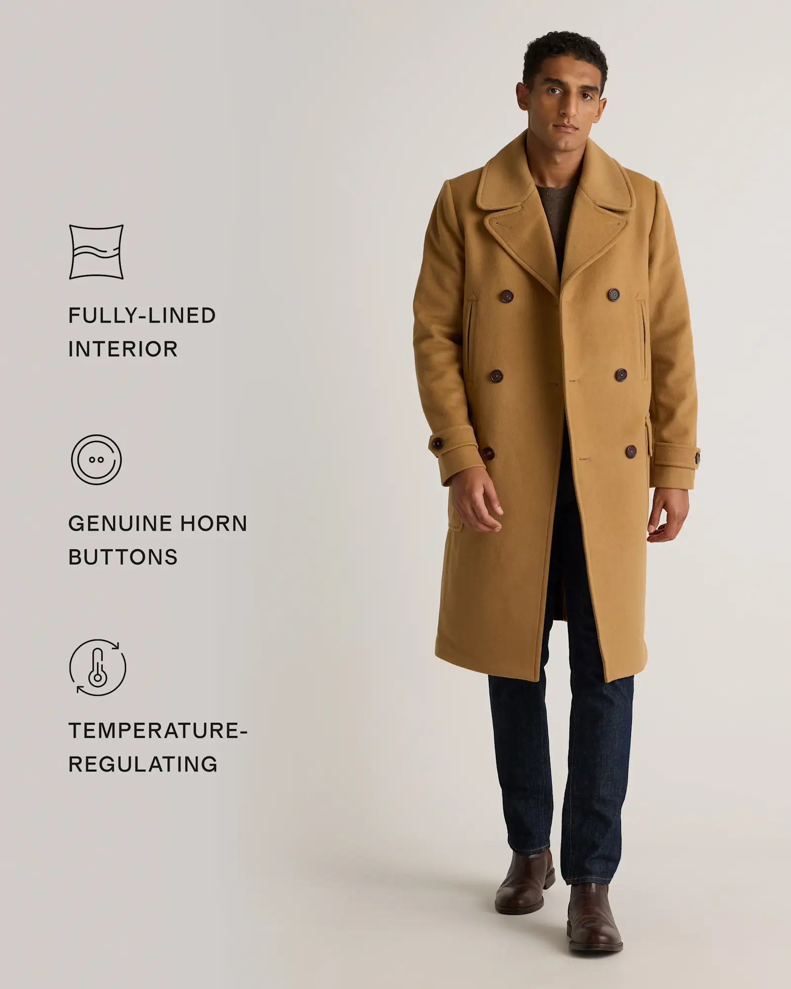 Italian Wool Double-Breasted Officer Topcoat | Quince