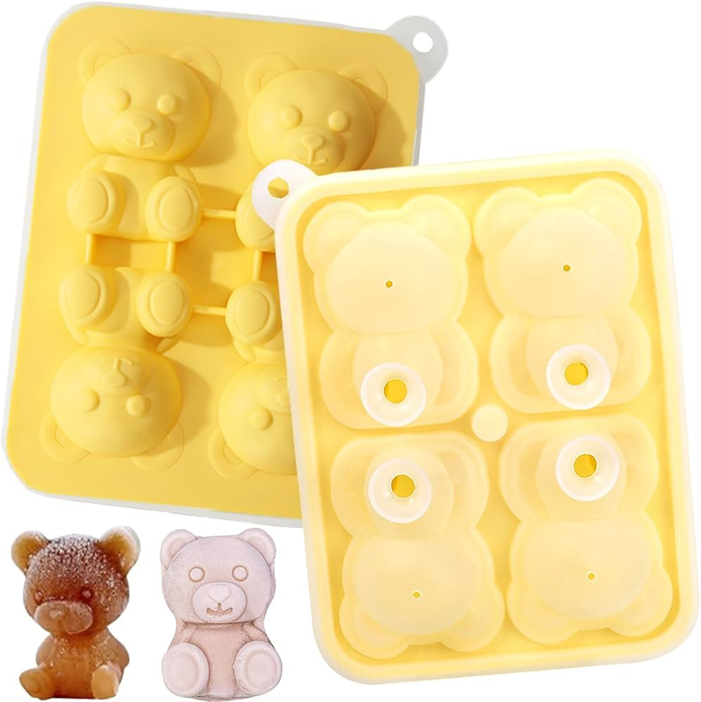 Ice Cube Tray 3D Bear Ice Cube Mold Fun Shapes Silicone Easy Release Flexible Large Craft Ice Tra... | Amazon (US)