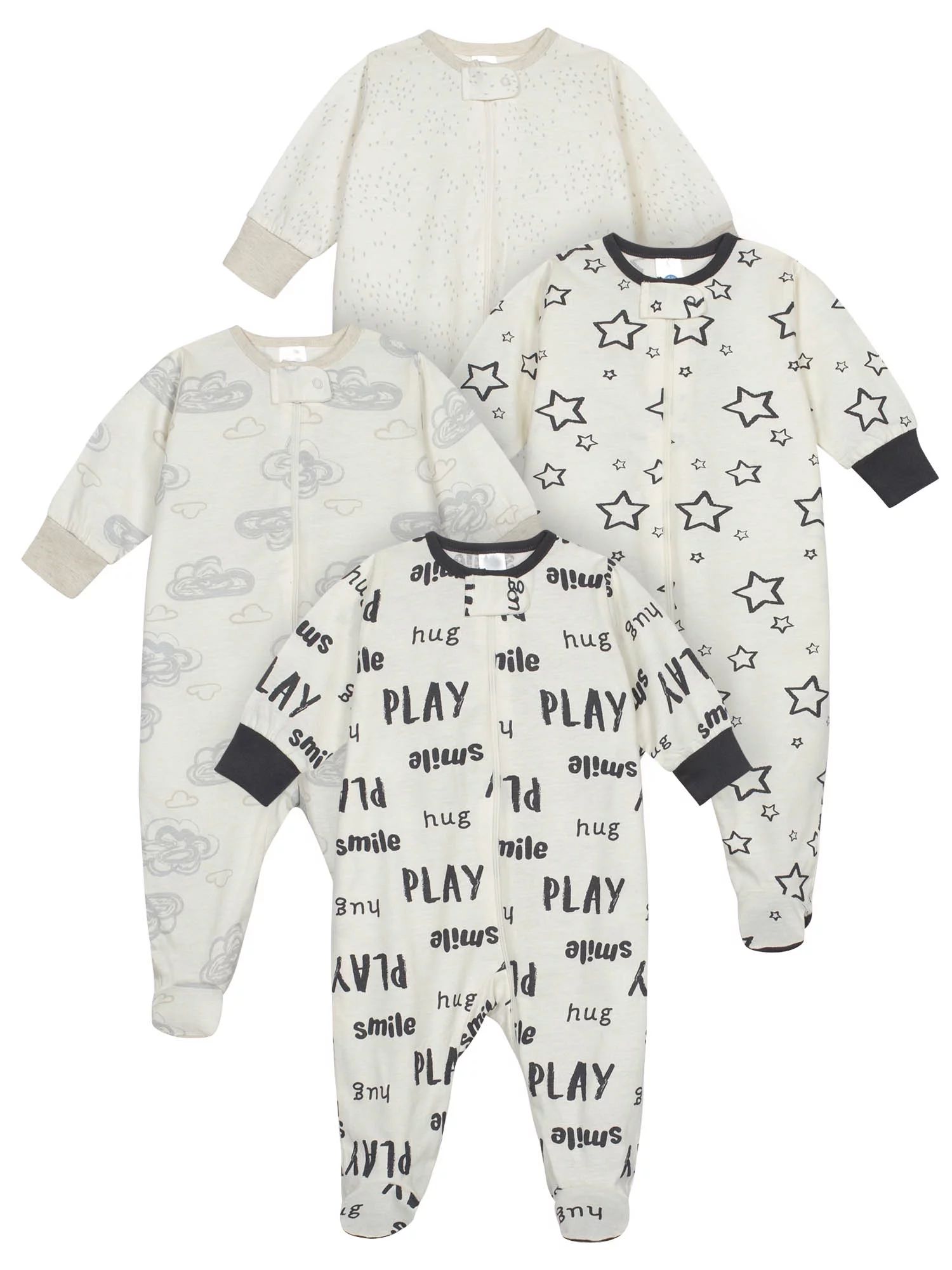 Onesies Brand Baby Boy or Girl Gender Neutral Sleep 'N Play Footed Pajamas, 4-Pack | Walmart (US)