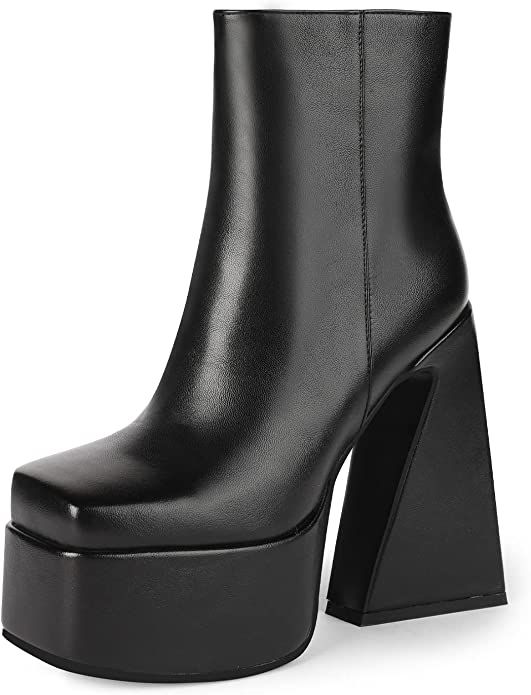 wetkiss Platform Boots for Women, High Heel Boots Heeled Ankle Combat Boots Womens Platform Booti... | Amazon (US)