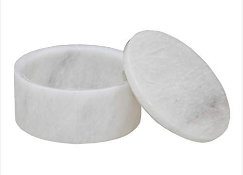 Eirenne Collection Pearl White Marble 5" Honed Finished Circular Keepsake Box | Amazon (US)