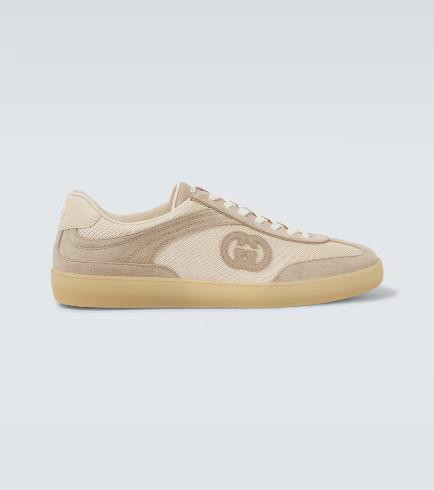 Gucci Interlocking G suede-trimmed sneakers | Mytheresa (US/CA)