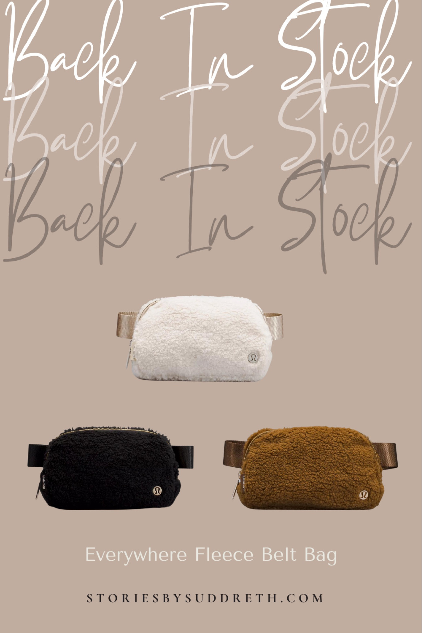 BACK IN STOCK - Lululemon Everywhere Fleece Belt Bag

Hurry & grab it before it sells out quickly! 💨

bags, trending, trends, hgw, hot girl walk

#lululemon #fleece #fleecebag #sherpa #hgw #trends #trending #bags #beltbag

#LTKstyletip #LTKSeasonal #LTKunder100