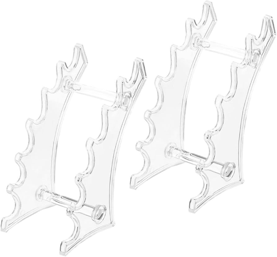 FOMIYES 2pcs Arc Pen Holder Acrylic Display Risers Curved Desk Storage Shelves Plastic Pen Organi... | Amazon (US)