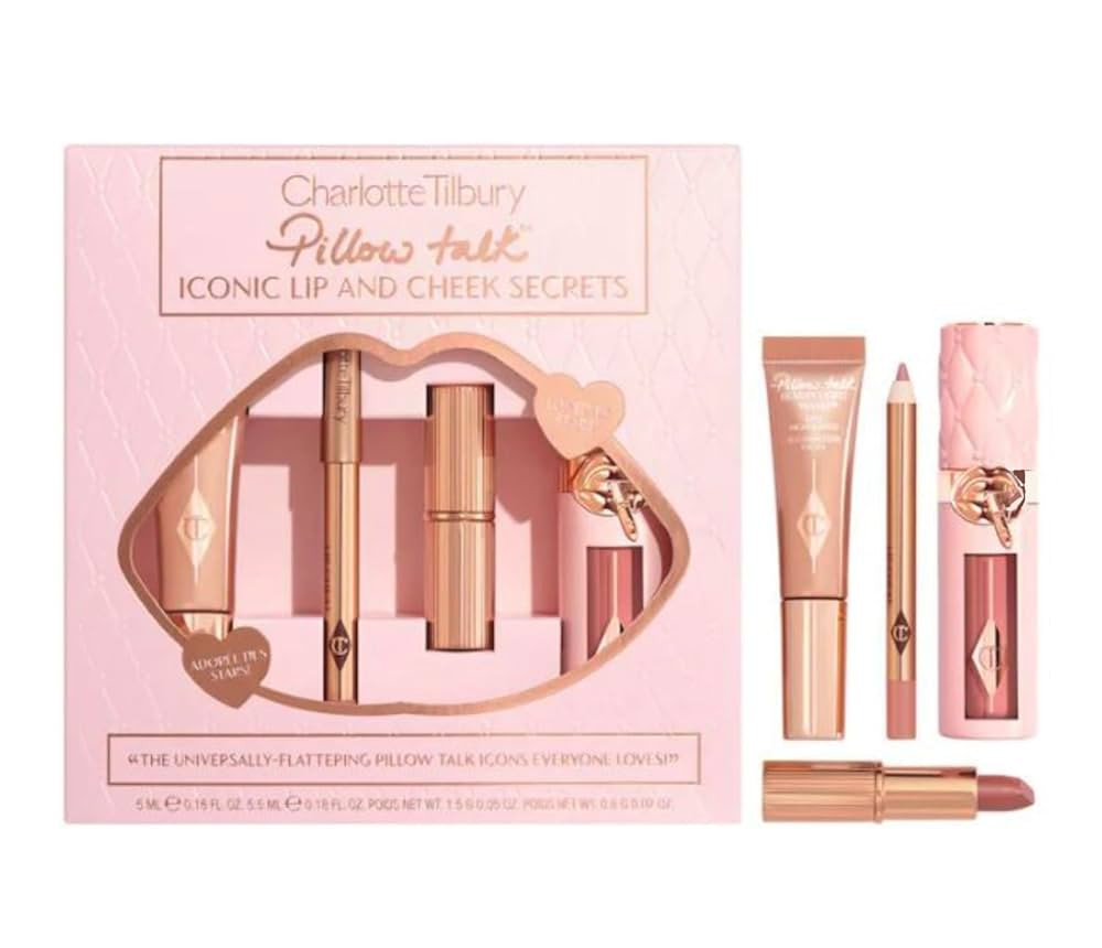 CHARLOTTE TILBURY Limited Edition Pillow Talk Iconic Lip and Cheek Secrets 4 Piece Makeup Set - H... | Amazon (US)