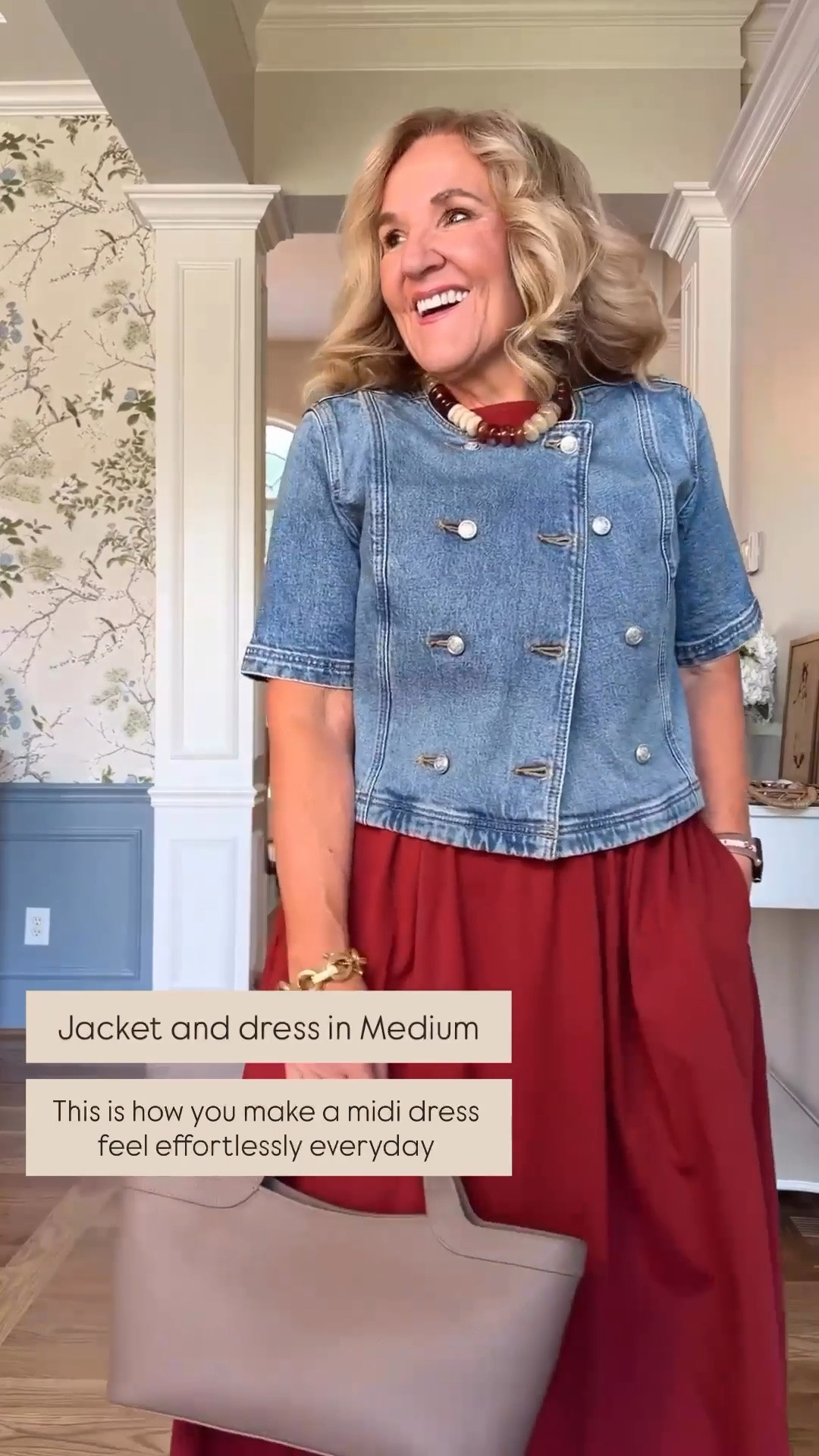 This denim jacket is the perfect topper for a midi dress! The cropped silhouette defines your waist while adding just the right amount of structure. Wearing a medium in both the jacket and the dress.

💡 LTK MADE EASY
❤️ Heart = Support my posts!
🔖 Save = Get sale & restock alerts
📋 Lists = Keep favorites organized
📲 Share = Send lists and products to a friend. Hello, Christmas List!
💬 Comment = Ask me anything about what I'm wearing.:-)

#LTKootd #LTKOver40 #LTKdayinmylife