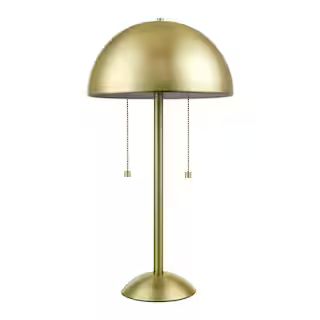 Novogratz x Globe Electric Haydel 21 in. 2-Light Matte Brass Table Lamp 12976 - The Home Depot | The Home Depot